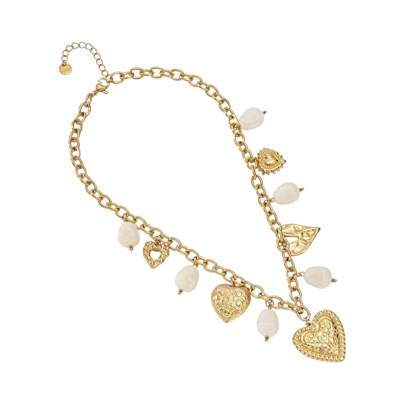 Spring love necklace creme gold