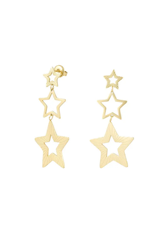 Starry sky earrings gold