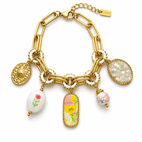 Statement love bracelet creme
