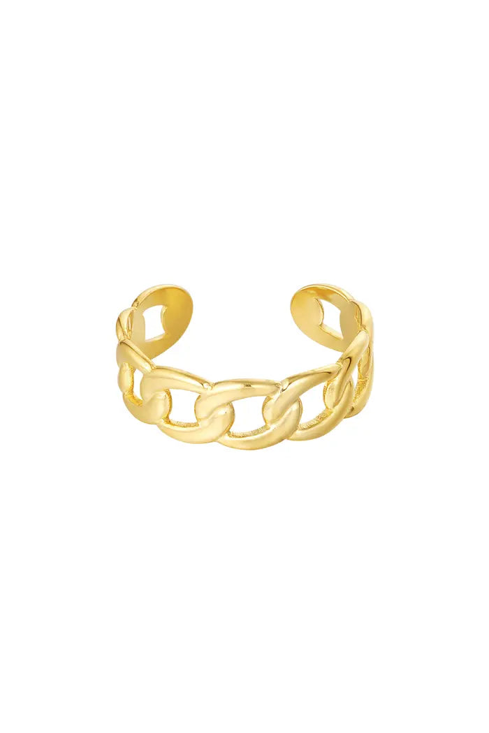 Thick link ring gold