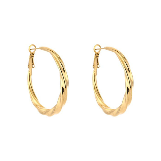 Twisted hoops gold
