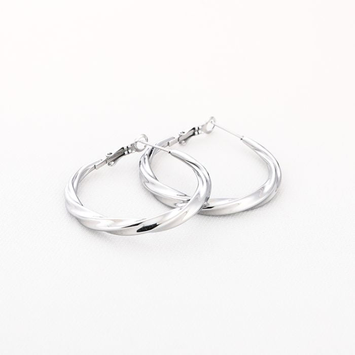 Twisted hoops silver