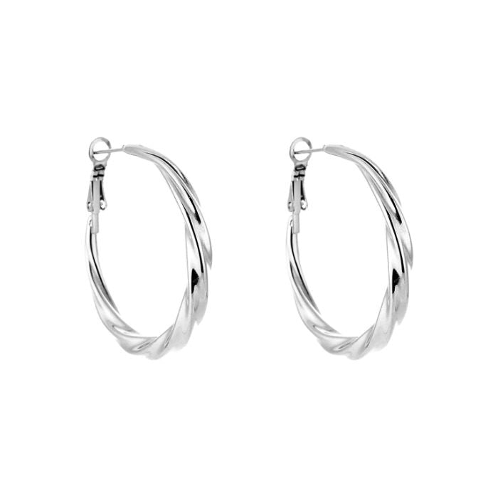 Twisted hoops silver
