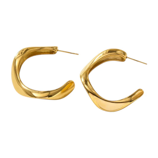 wavy hoop gold