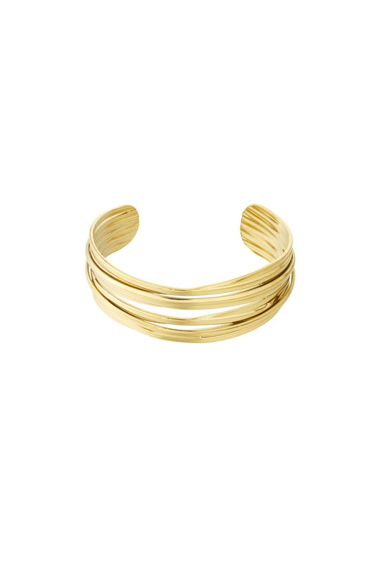 Wavy layers bangle gold